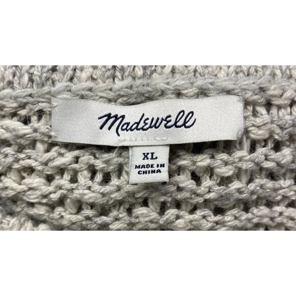 MADEWELL Women Baez Pullover Sweater Crew Neck Chunky Sz XL Gray Casual 90-3 - Picture 10 of 11